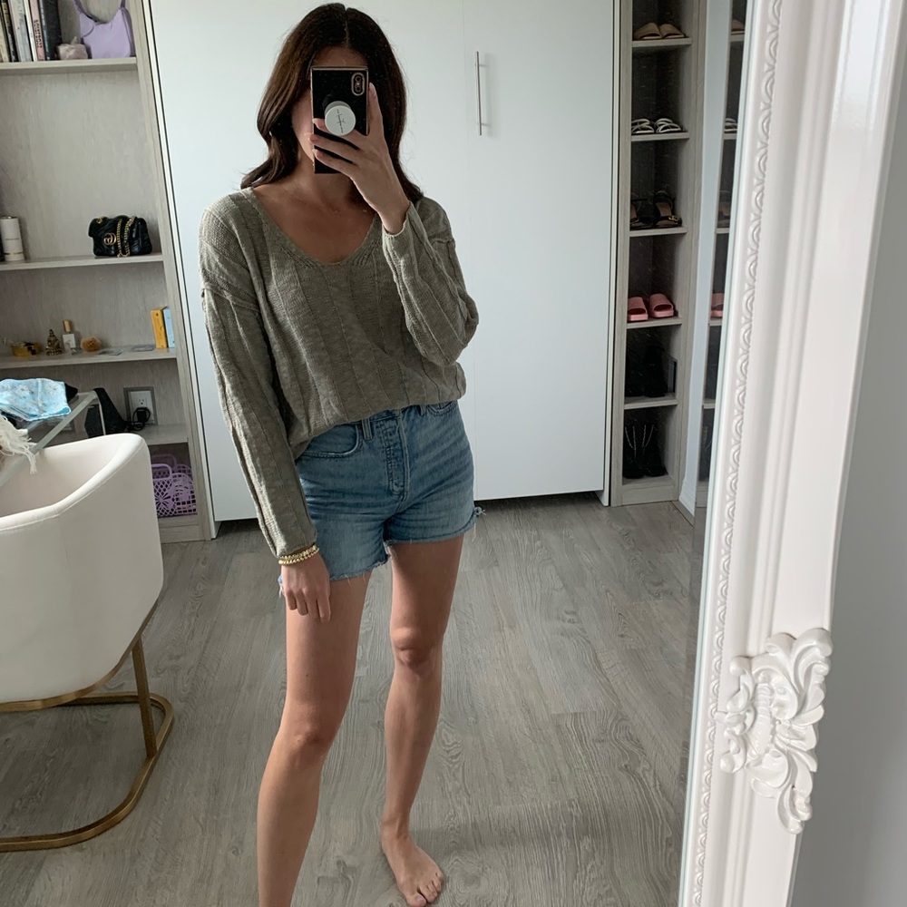 Green knit sweater